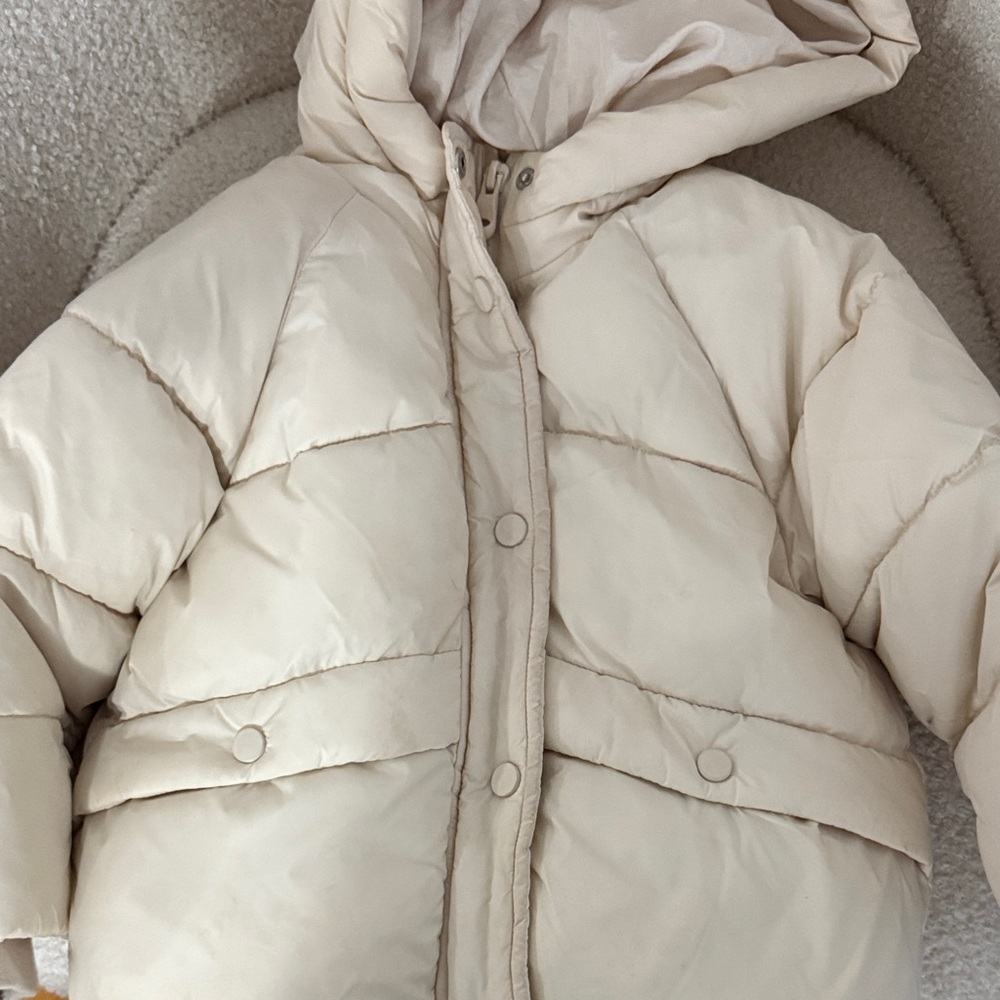 Zara Off-White Puffer Jacket